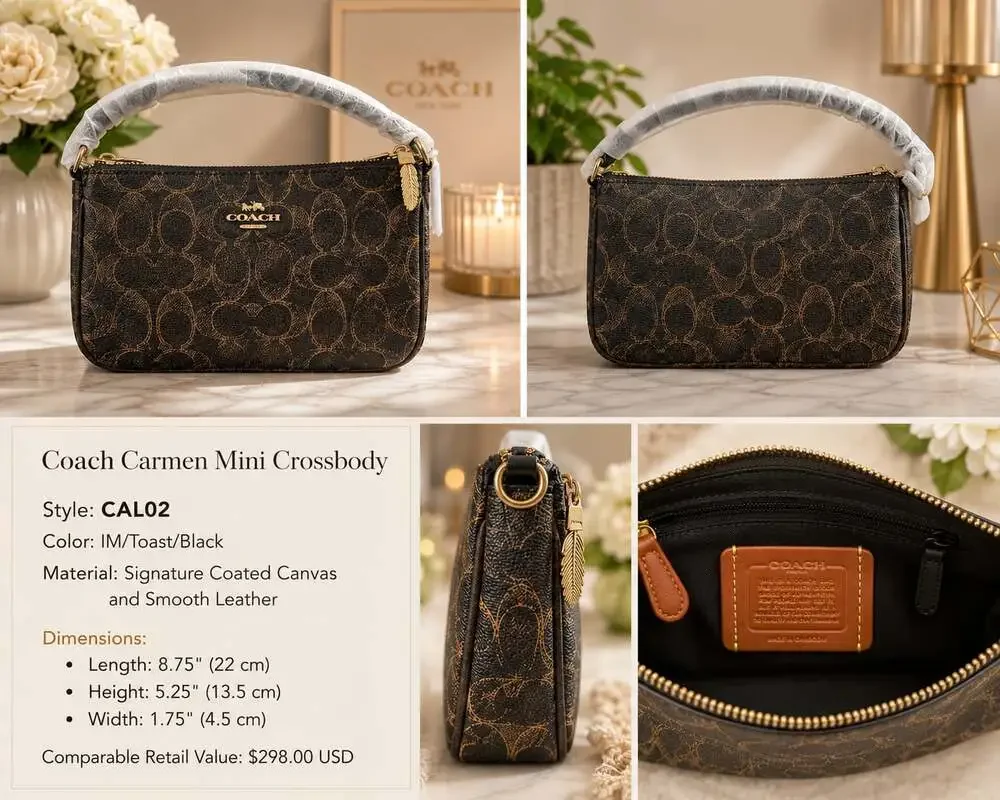 Coach Carmen Mini Crossbody Bag in Signature Coated Canvas